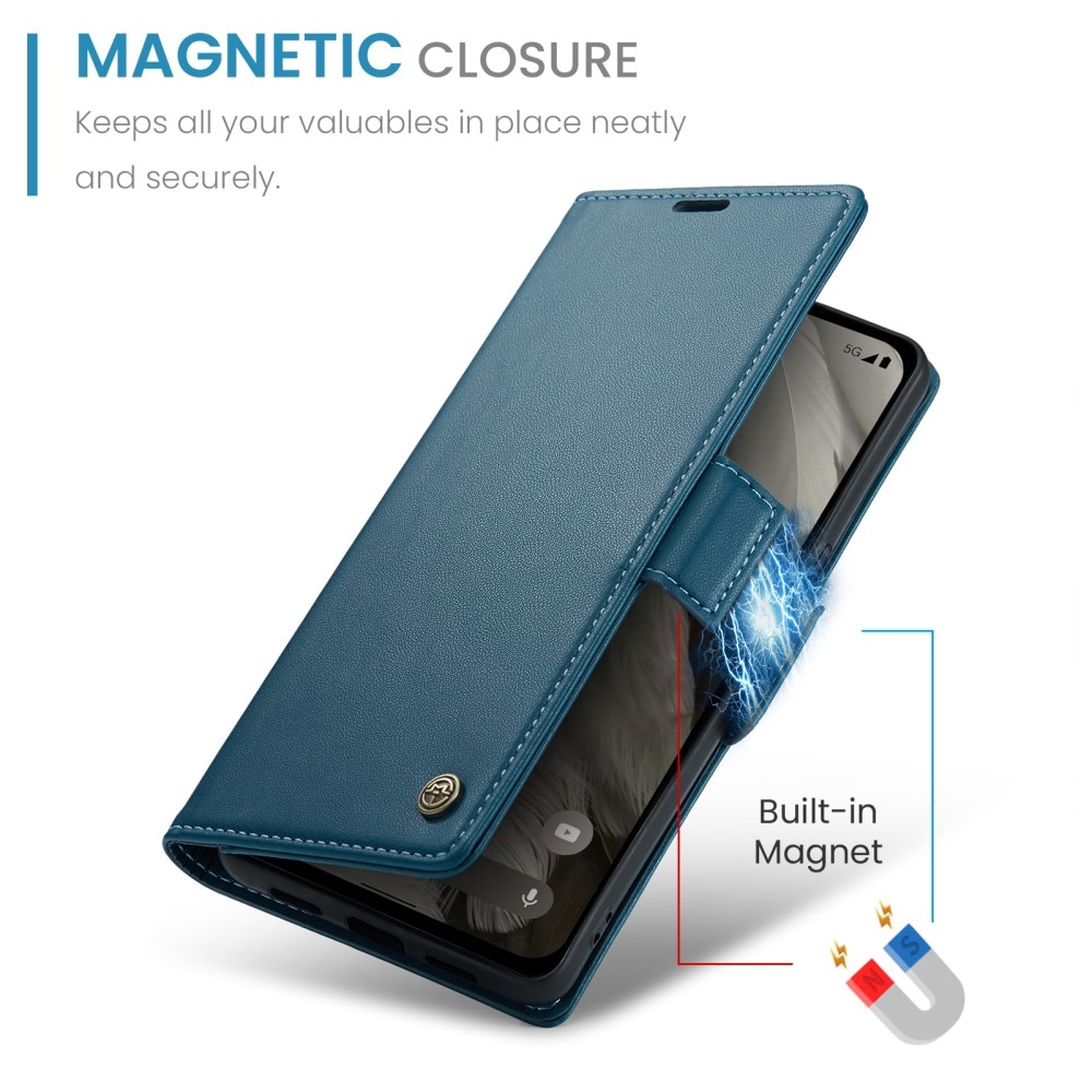 Slim Plånboksfodral RFID-skydd Google Pixel 8 Blå