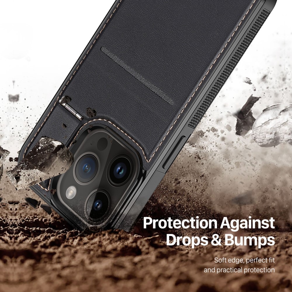 Rafi Series RFID MagSafe Wallet Stand Case iPhone 13 Pro svart