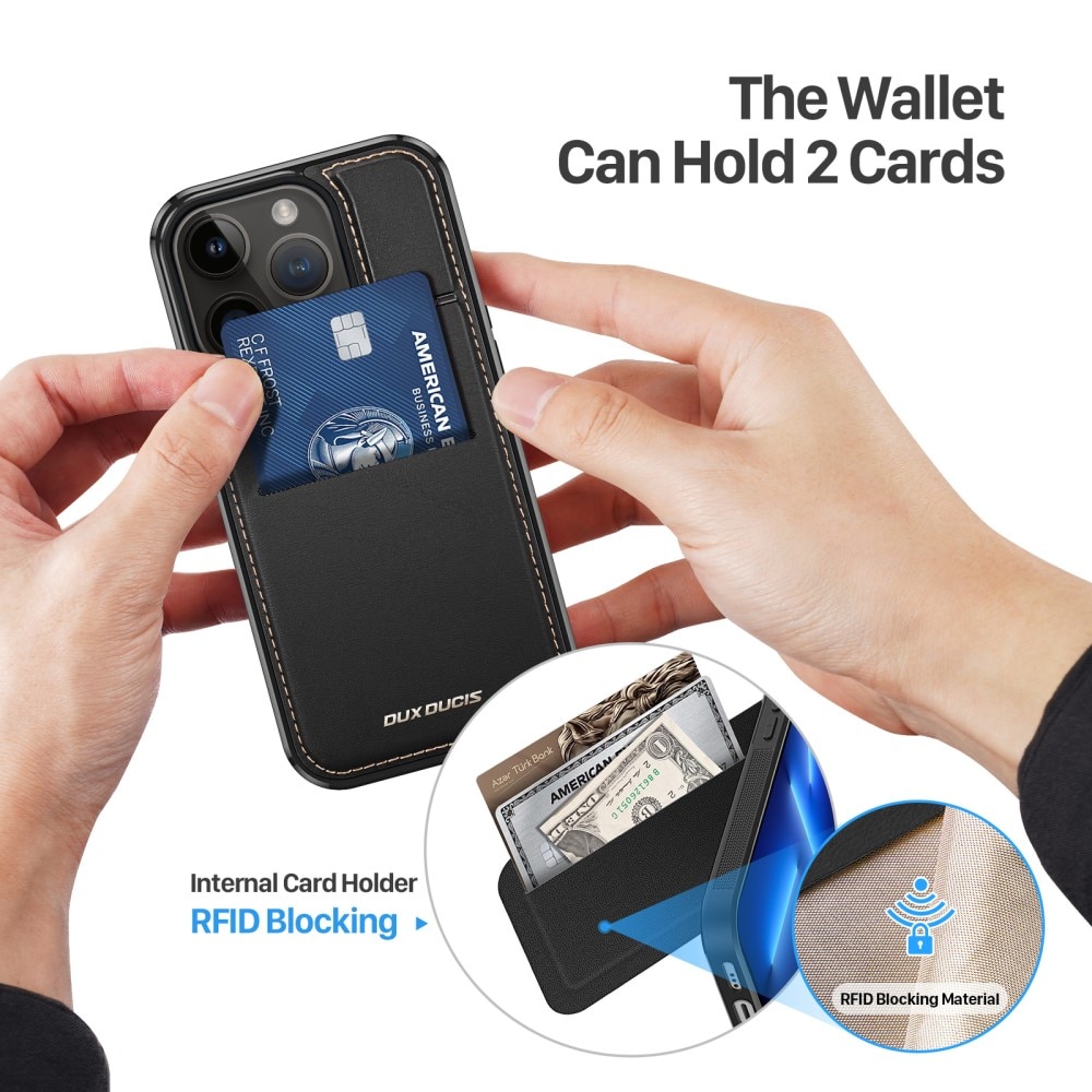 Rafi Series RFID MagSafe Wallet Stand Case iPhone 13 Pro svart
