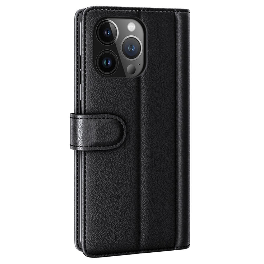 Äkta Läderfodral iPhone 15 Pro Max Svart