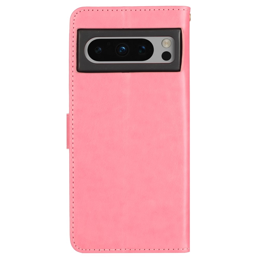 Läderfodral Fjärilar Google Pixel 8 Pro Rosa