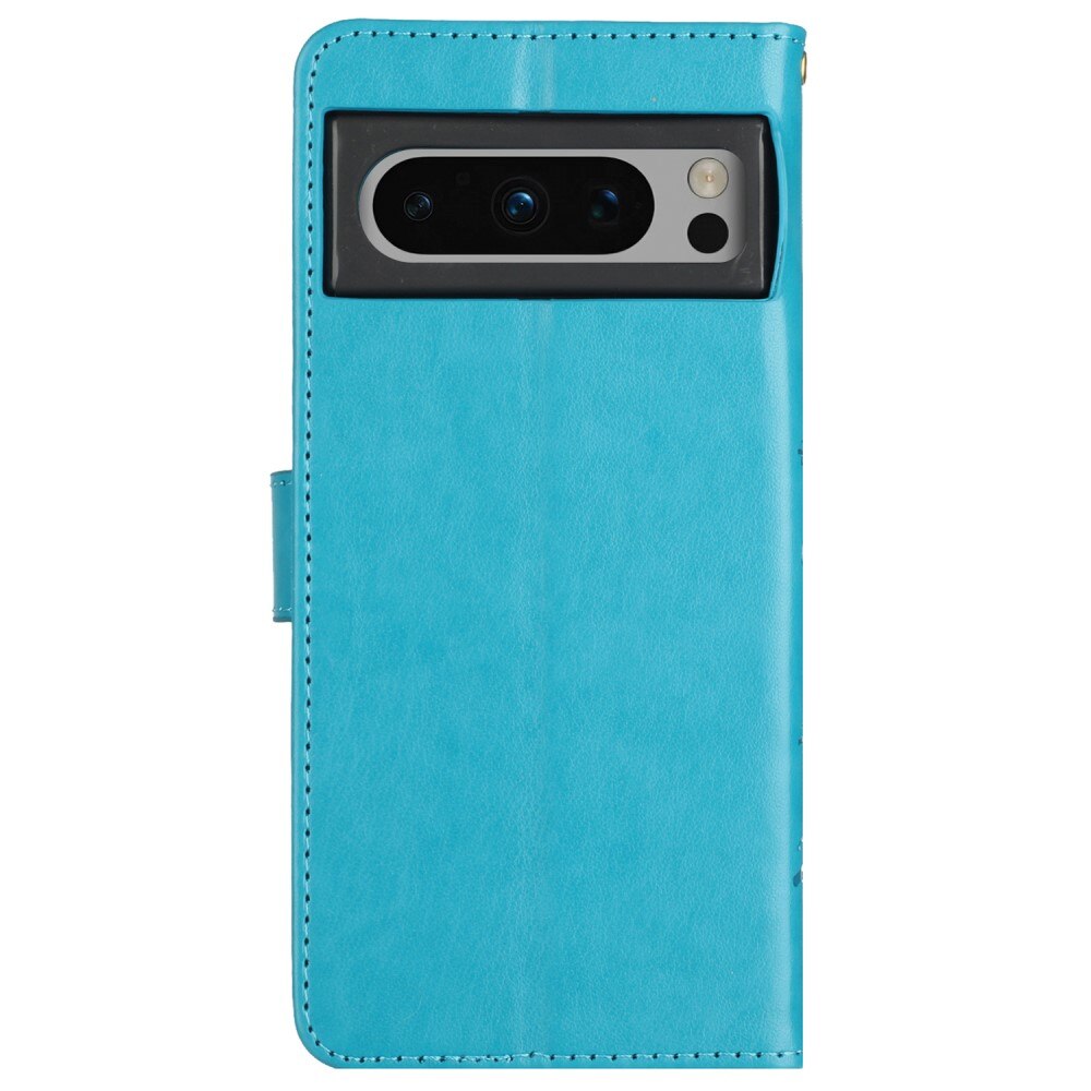 Läderfodral Fjärilar Google Pixel 8 Pro Blå
