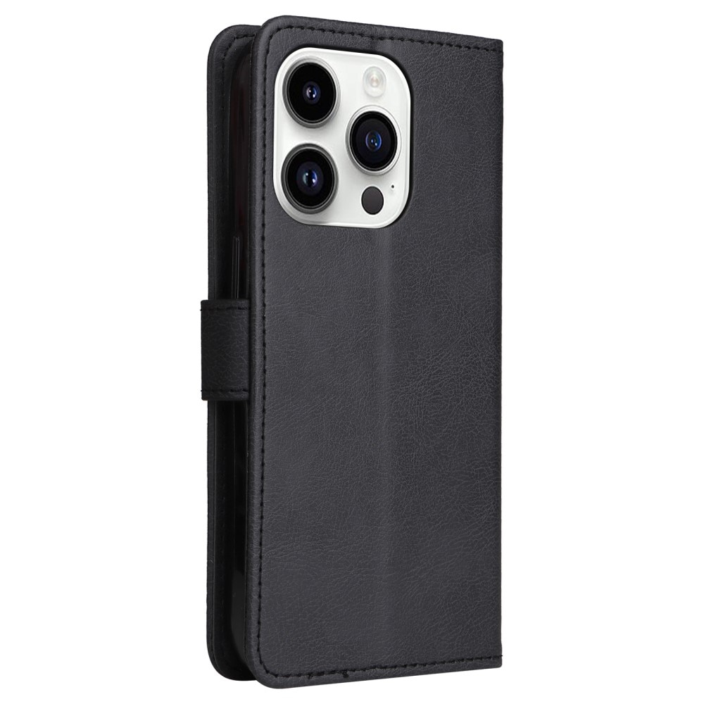 Plånboksfodral iPhone 15 Pro svart