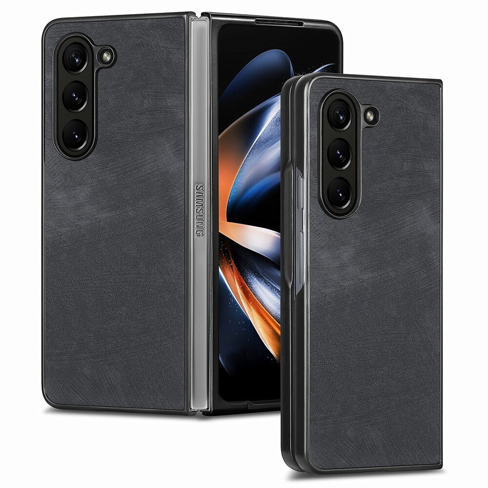 Läderskal Samsung Galaxy Z Fold 5 svart