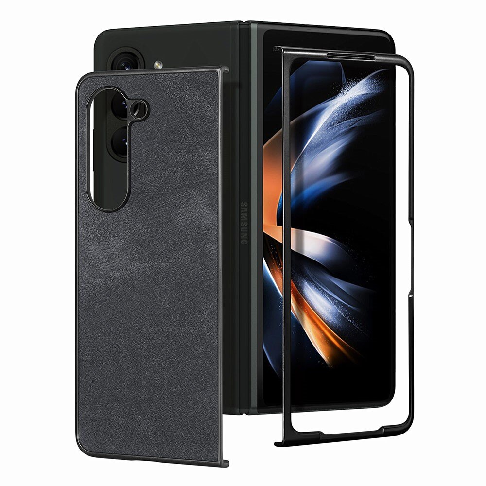 Läderskal Samsung Galaxy Z Fold 5 svart