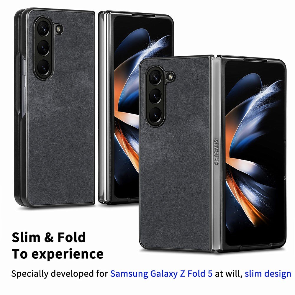 Läderskal Samsung Galaxy Z Fold 5 svart