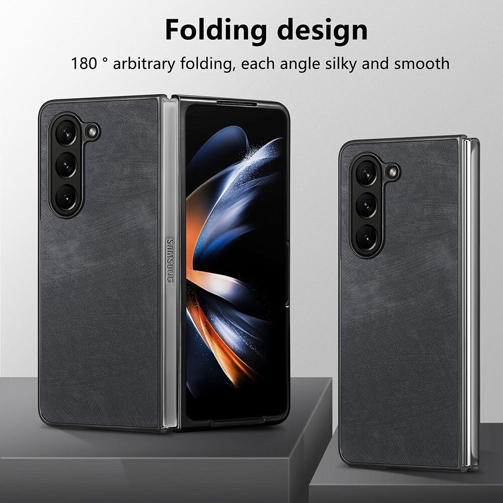 Läderskal Samsung Galaxy Z Fold 5 svart