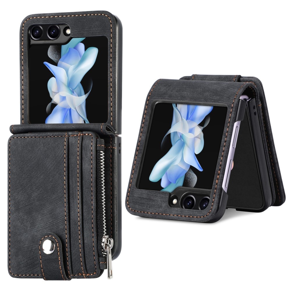 Mobilfodral Multi-slot Zipper Samsung Galaxy Z Flip 6 svart