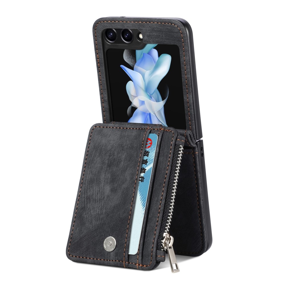 Mobilfodral Multi-slot Zipper Samsung Galaxy Z Flip 6 svart