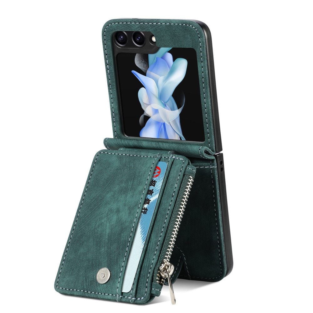 Mobilfodral Multi-slot Zipper Samsung Galaxy Z Flip 5 grön