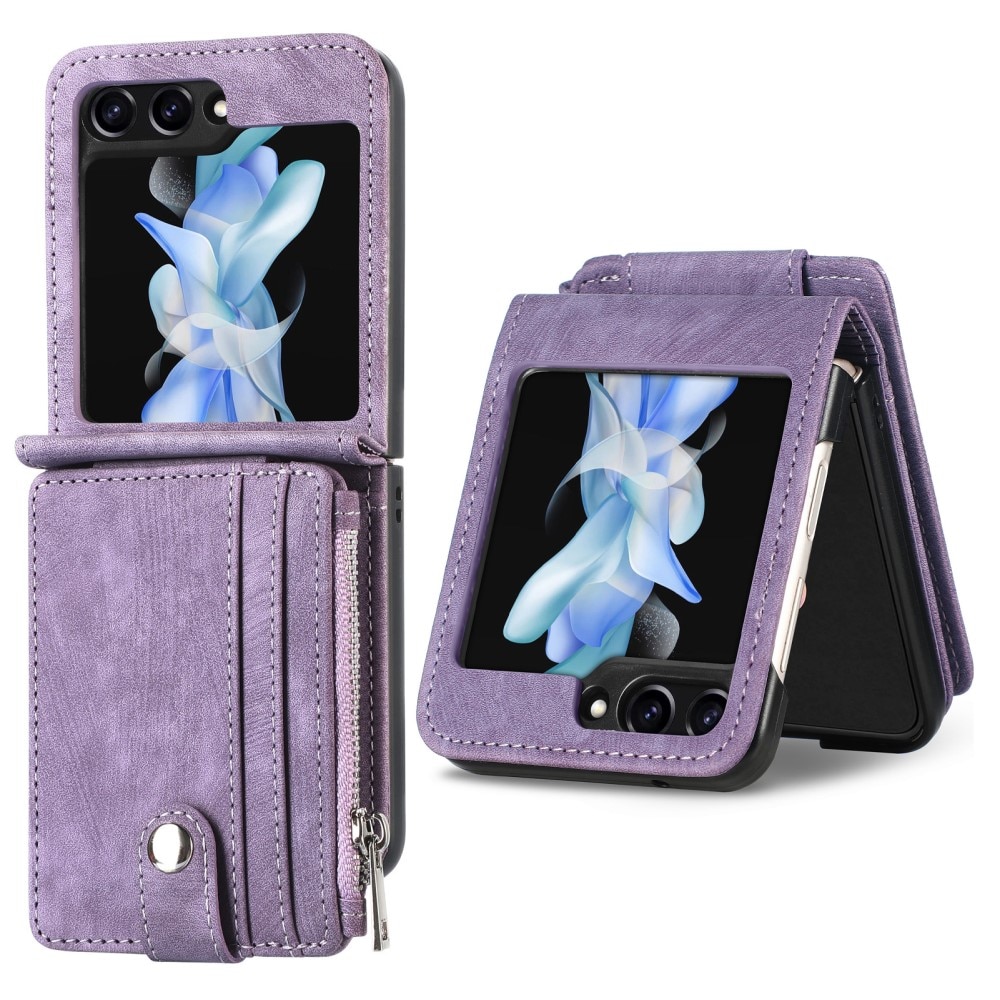 Mobilfodral Multi-slot Zipper Samsung Galaxy Z Flip 5 lila