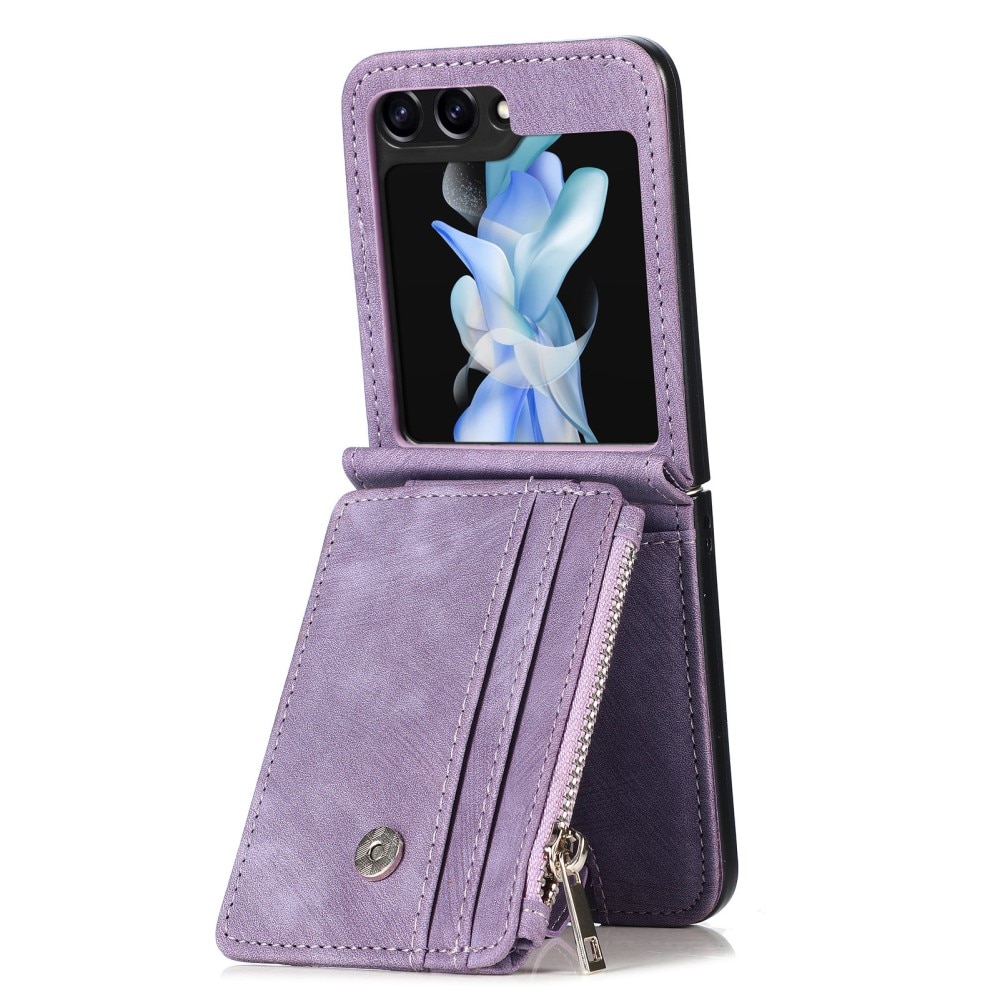 Mobilfodral Multi-slot Zipper Samsung Galaxy Z Flip 5 lila