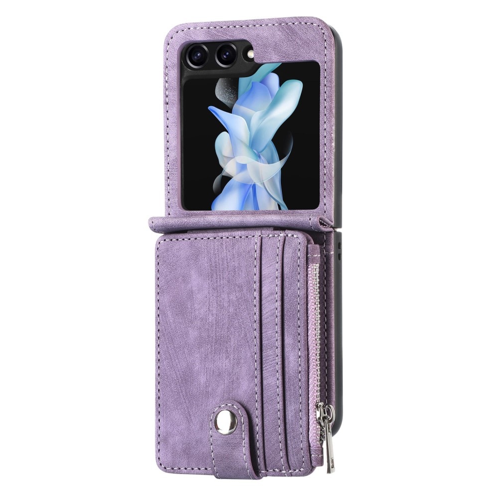 Mobilfodral Multi-slot Zipper Samsung Galaxy Z Flip 5 lila