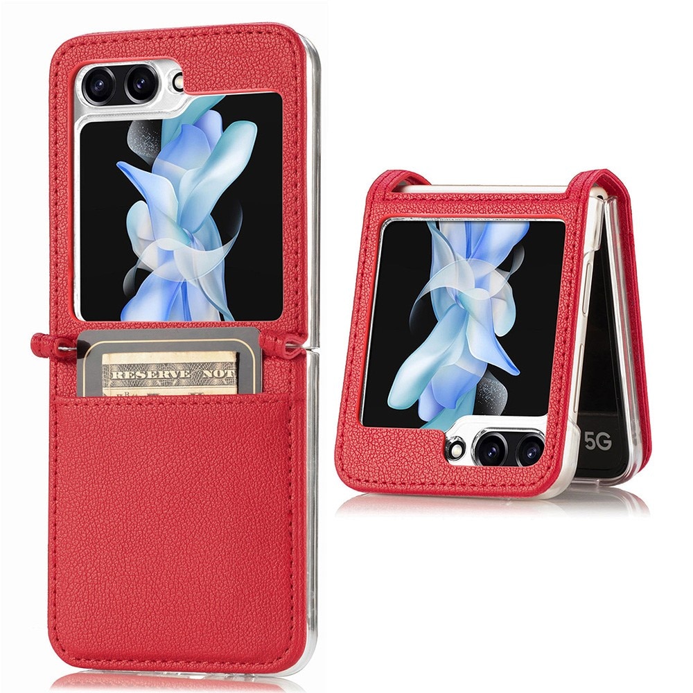 Slim Card Wallet Samsung Galaxy Z Flip 5 röd