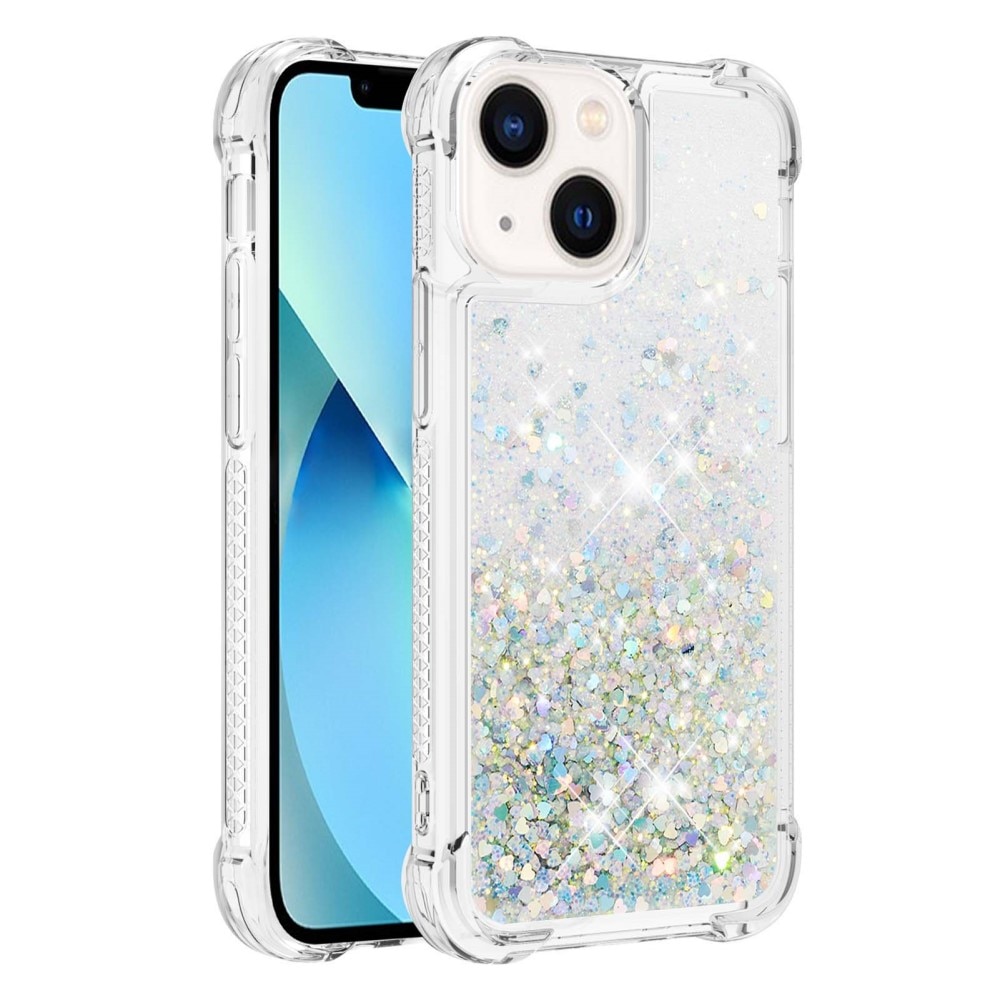 Glitter Powder TPU Skal iPhone 15 silver