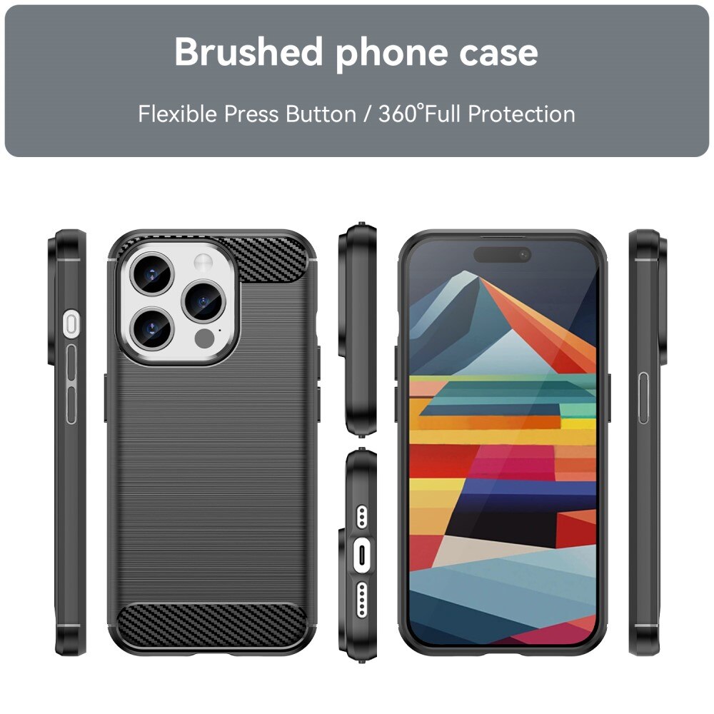 iPhone 15 Pro Skal TPU Brushed Black