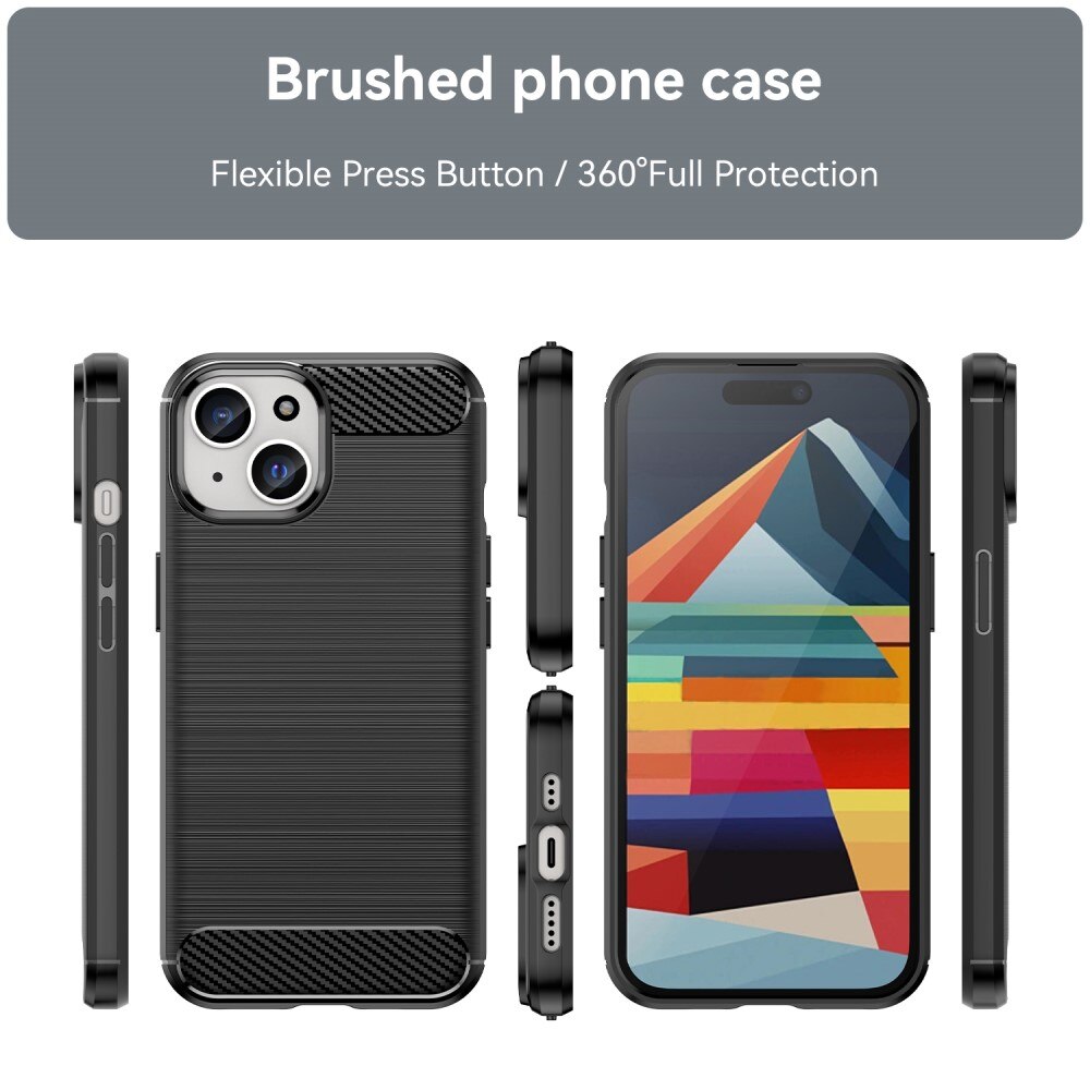 iPhone 15 Plus Skal TPU Brushed Black