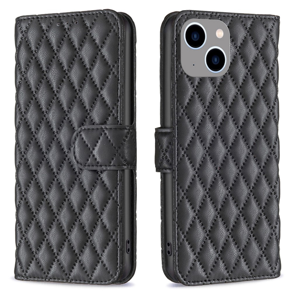 PlånboksfodraliPhone 15 Quilted svart