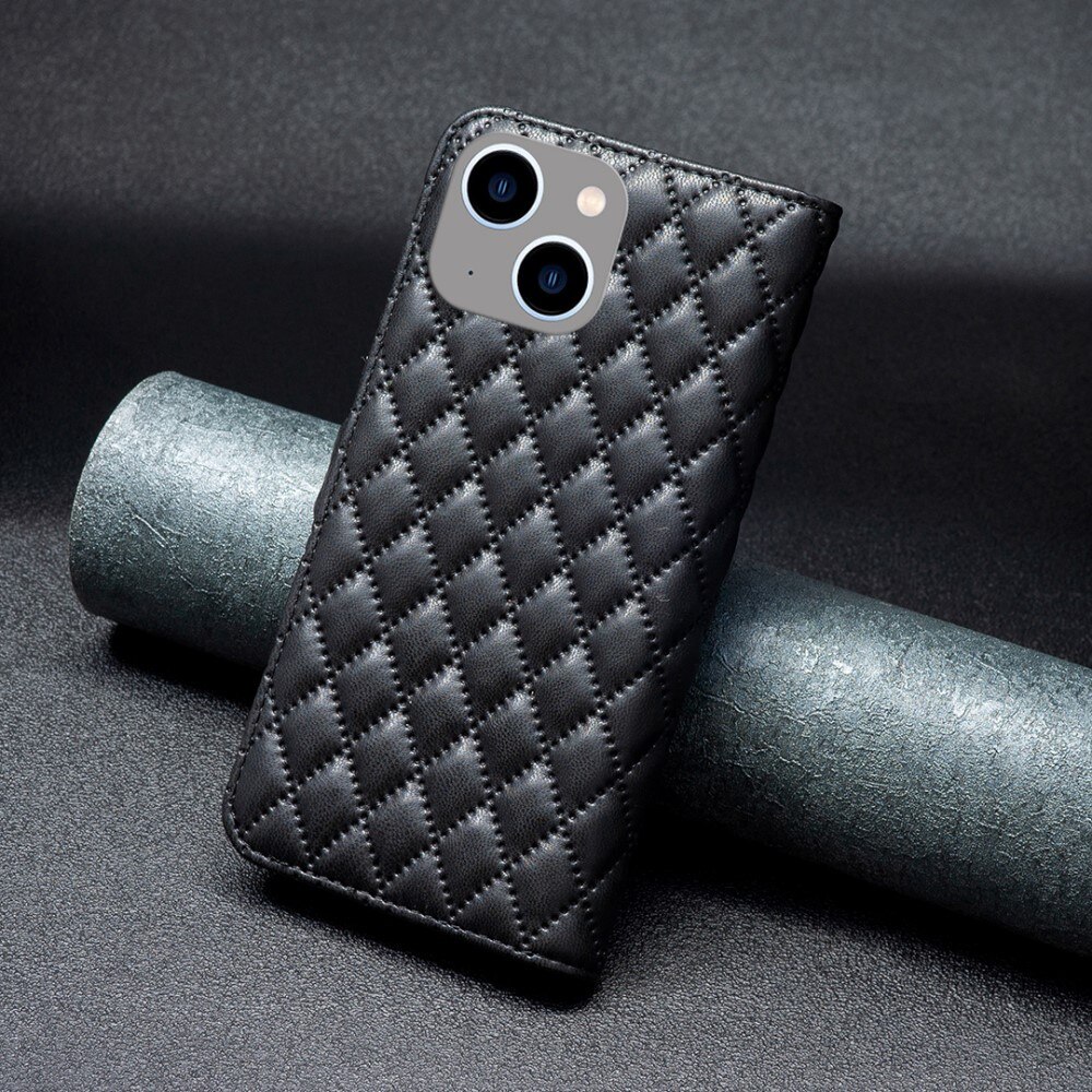 PlånboksfodraliPhone 15 Quilted svart