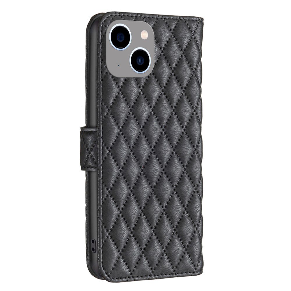 PlånboksfodraliPhone 15 Quilted svart