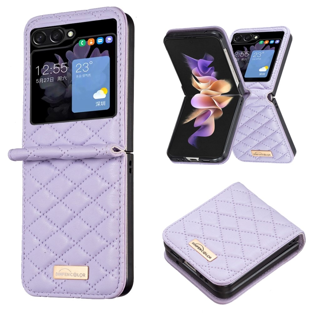 Fodral Samsung Galaxy Z Flip 6 Quilted lila