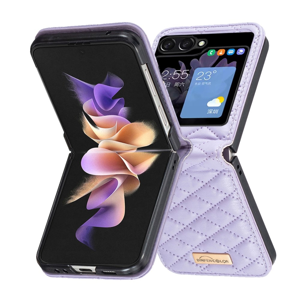 Fodral Samsung Galaxy Z Flip 5 Quilted lila
