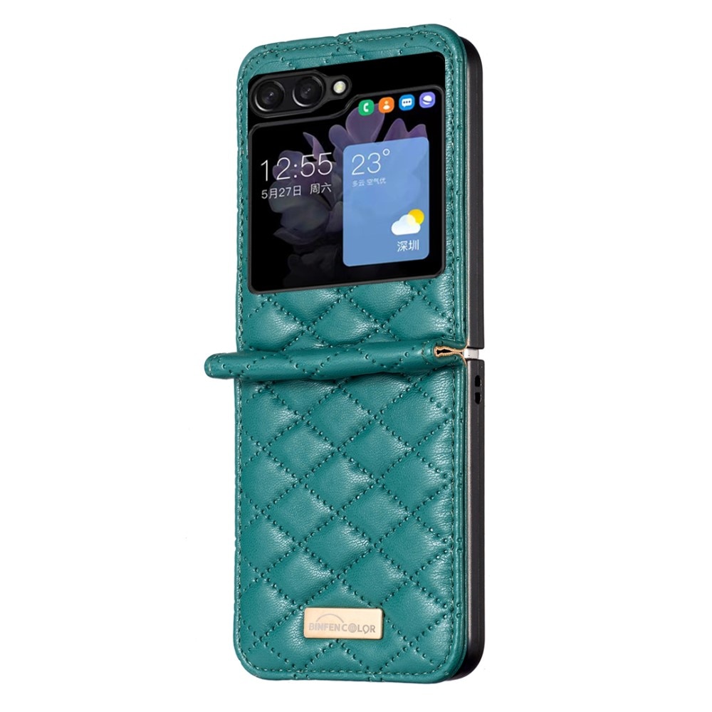 Fodral Samsung Galaxy Z Flip 5 Quilted grön