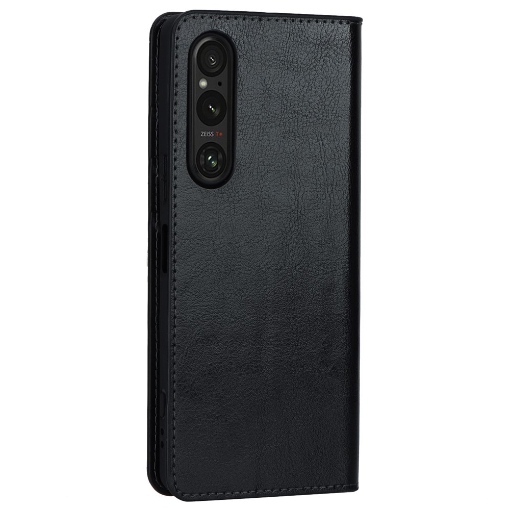 Mobilfodral Äkta Läder Sony Xperia 1 V svart