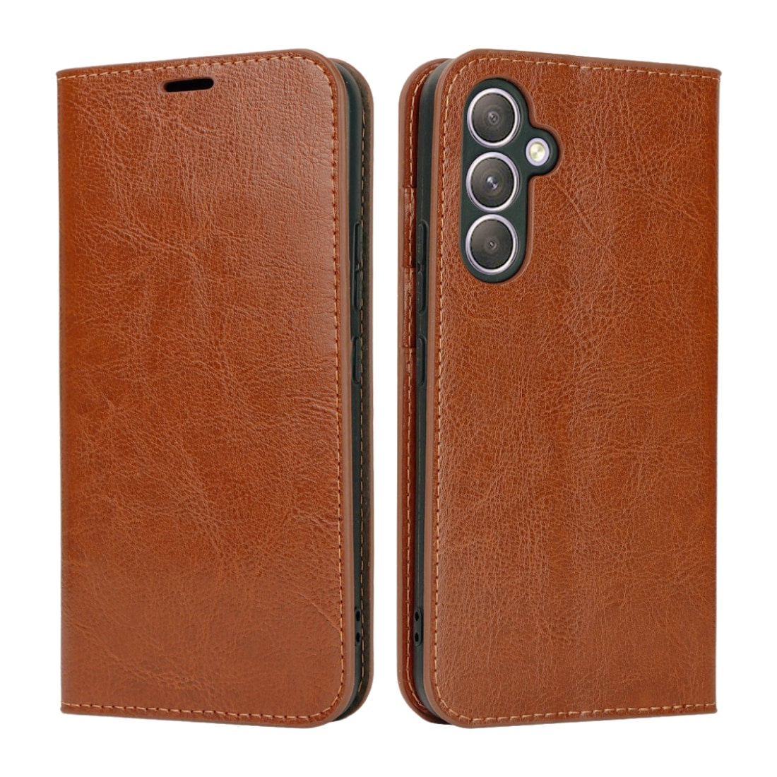 Mobilfodral Äkta Läder Samsung Galaxy A54 Brun