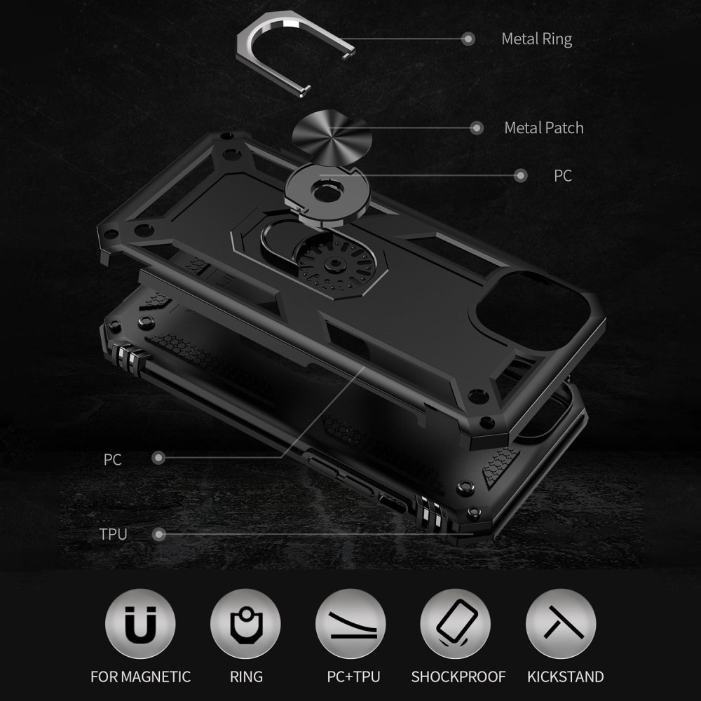 Hybridskal Tech Ring iPhone 15 Plus svart