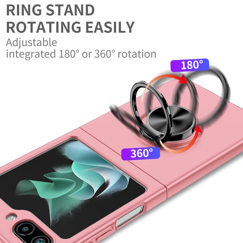 Samsung Galaxy Z Flip 5 skal med magnetisk ringhållare rosa