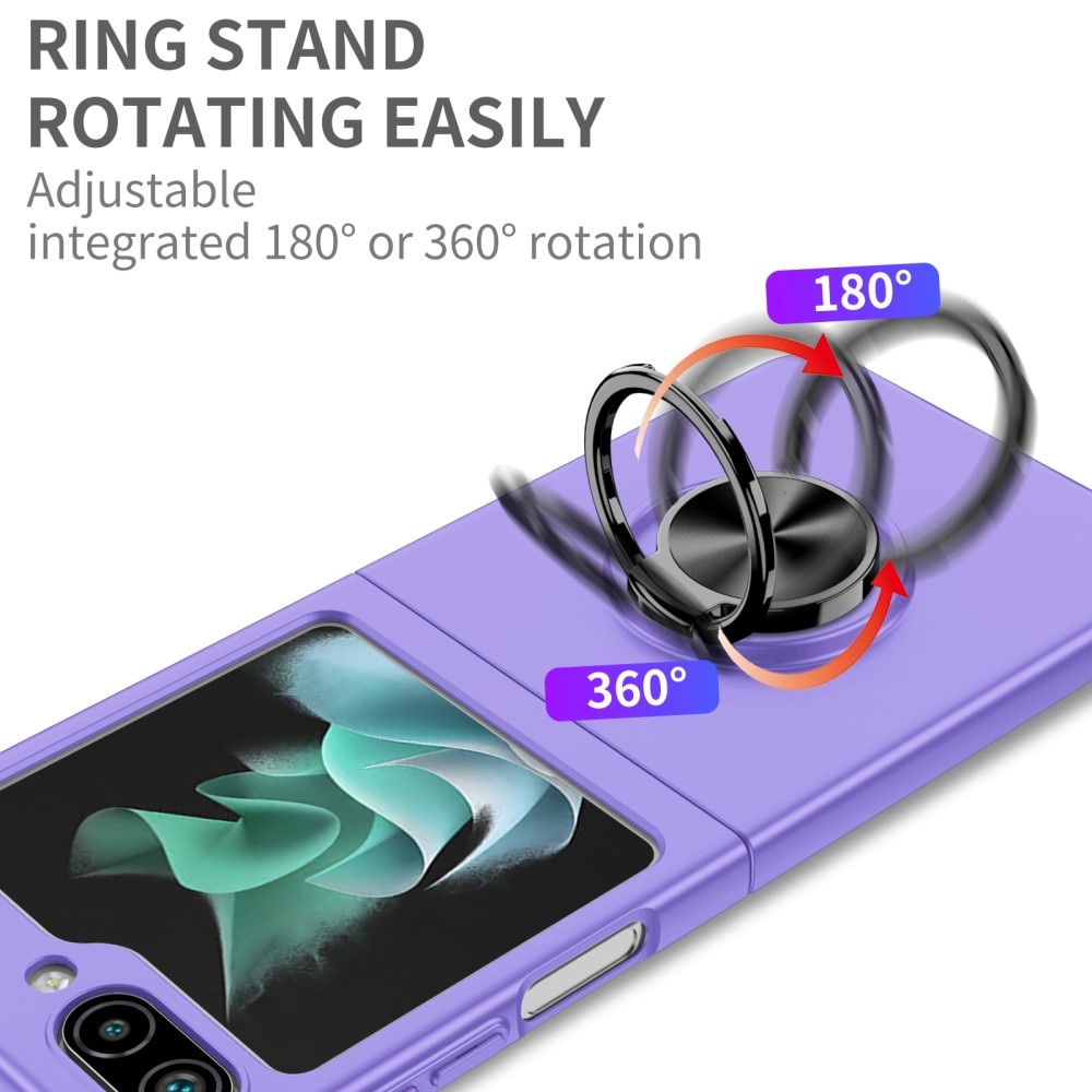 Samsung Galaxy Z Flip 5 skal med magnetisk ringhållare lila