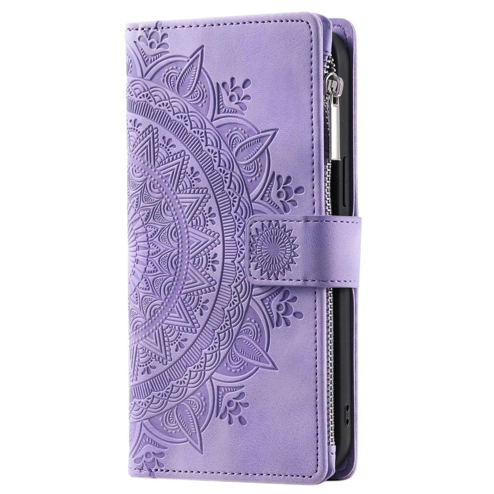 Plånboksväska iPhone 15 Pro Mandala lila