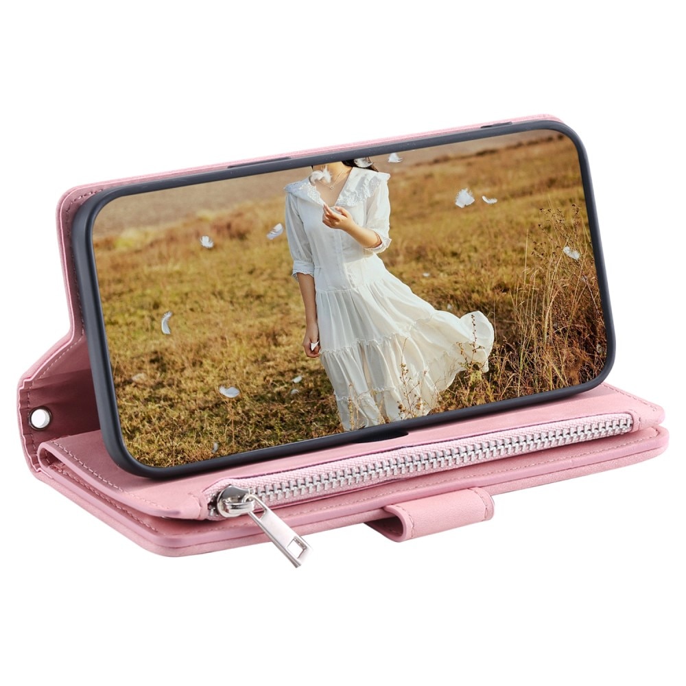 Plånboksväska iPhone 15 Quilted rosa