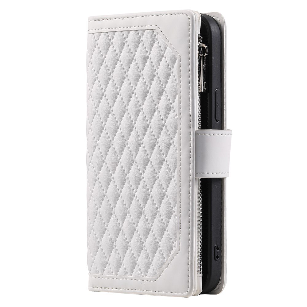 Plånboksväska iPhone 15 Quilted Vit