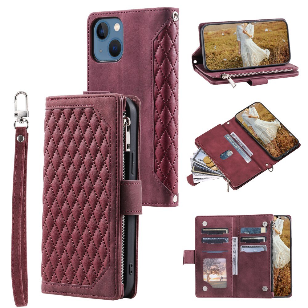 Plånboksväska iPhone 15 Plus Quilted Vit