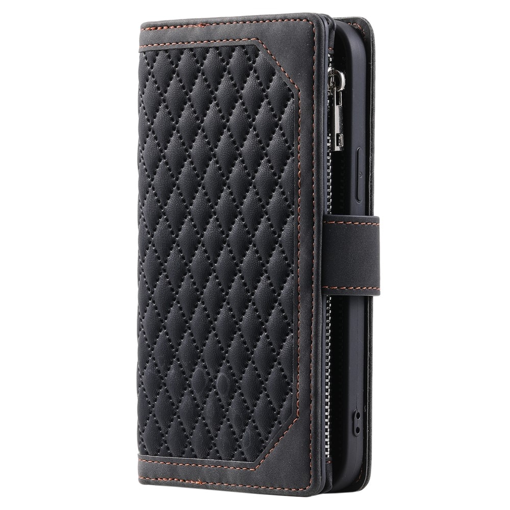 Plånboksväska iPhone 15 Plus Quilted Svart