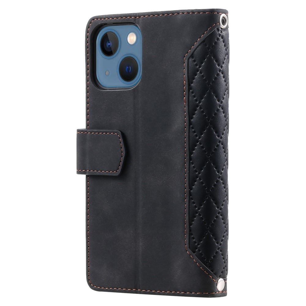 Plånboksväska iPhone 15 Plus Quilted svart