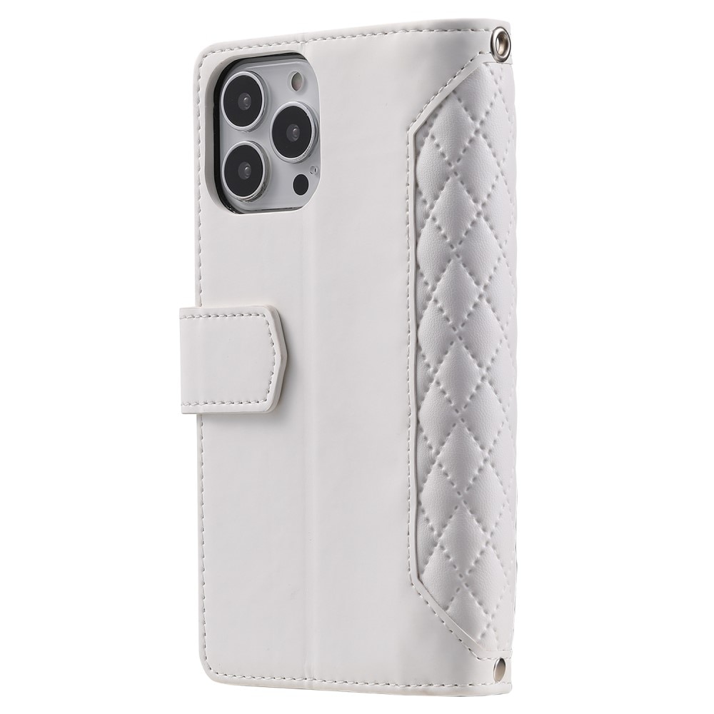 Plånboksväska iPhone 15 Pro Quilted vit
