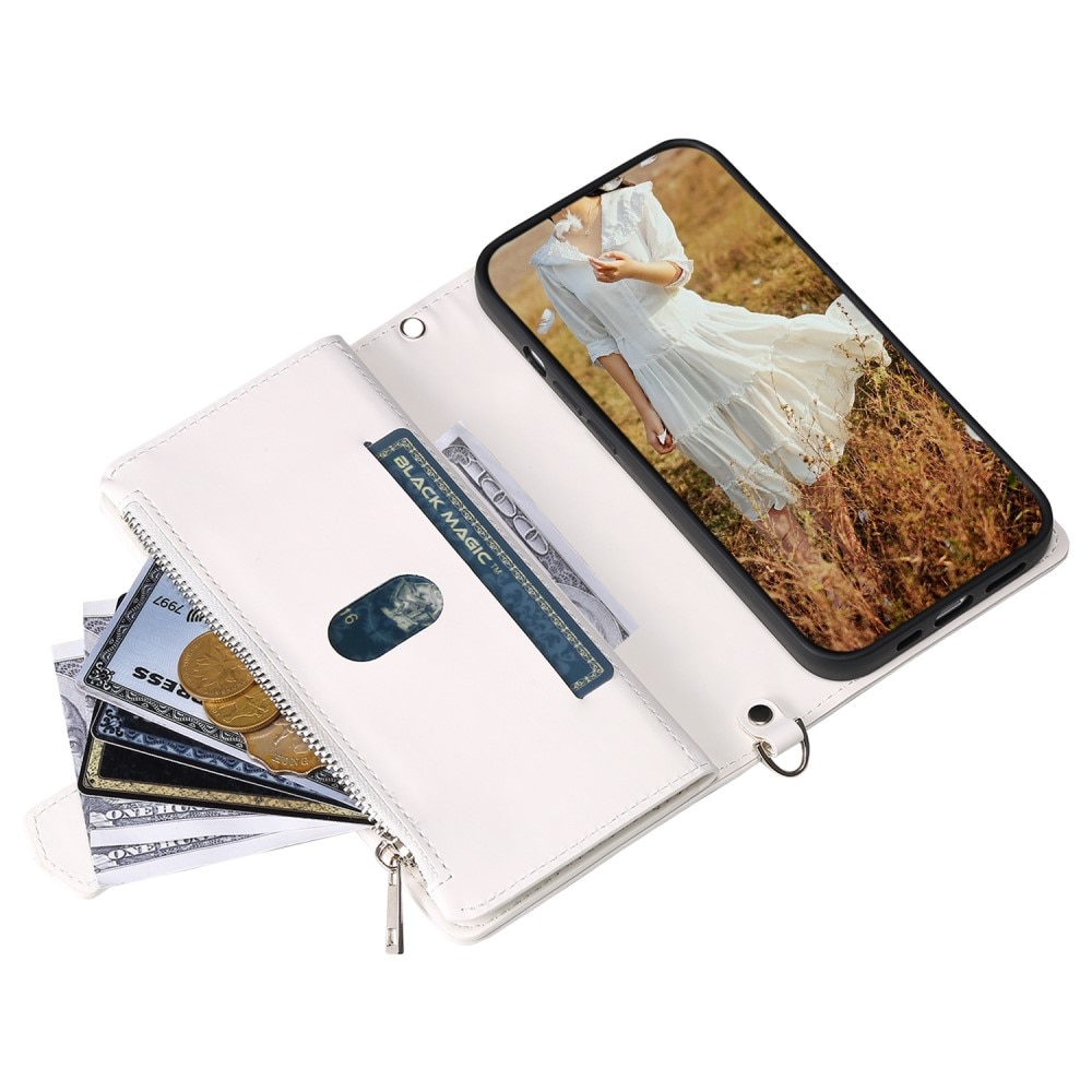 Plånboksväska iPhone 15 Pro Quilted vit
