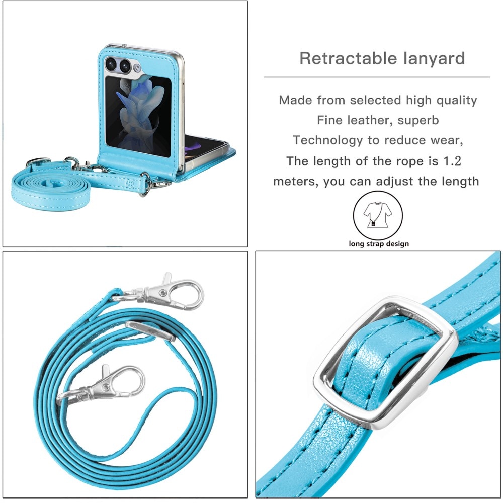 Läderfodral Fjärilar Samsung Galaxy Z Flip 5 blå