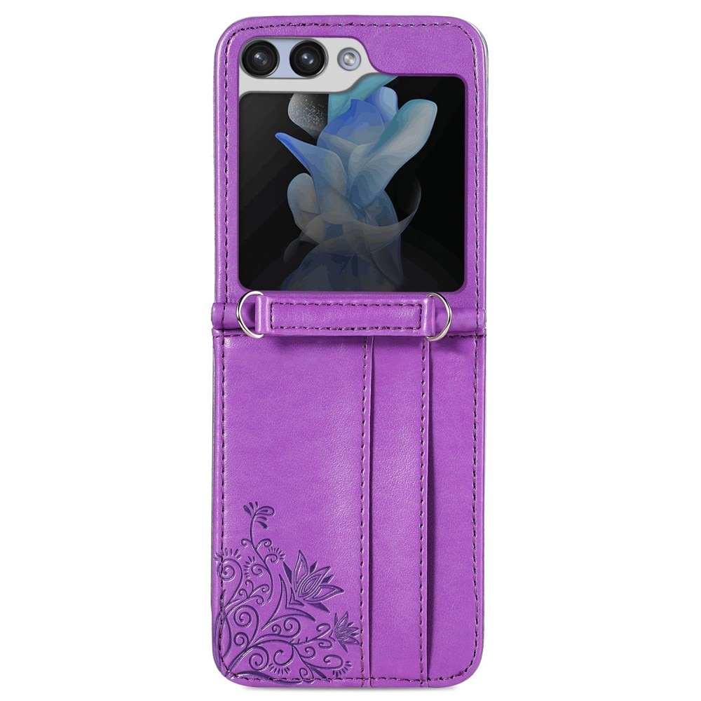 Läderfodral Fjärilar Samsung Galaxy Z Flip 5 lila