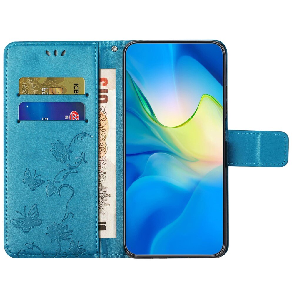 Läderfodral Fjärilar Samsung Galaxy S23 FE Blå