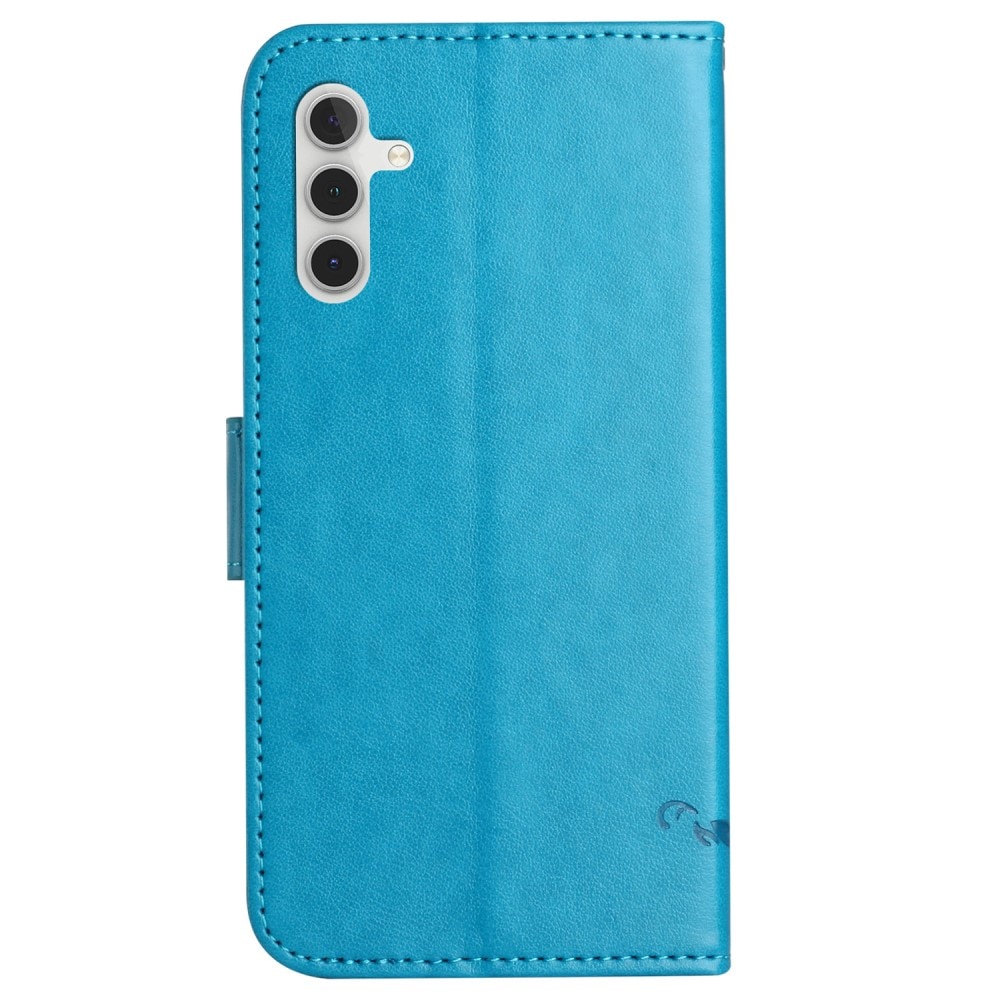 Läderfodral Fjärilar Samsung Galaxy S23 FE blå