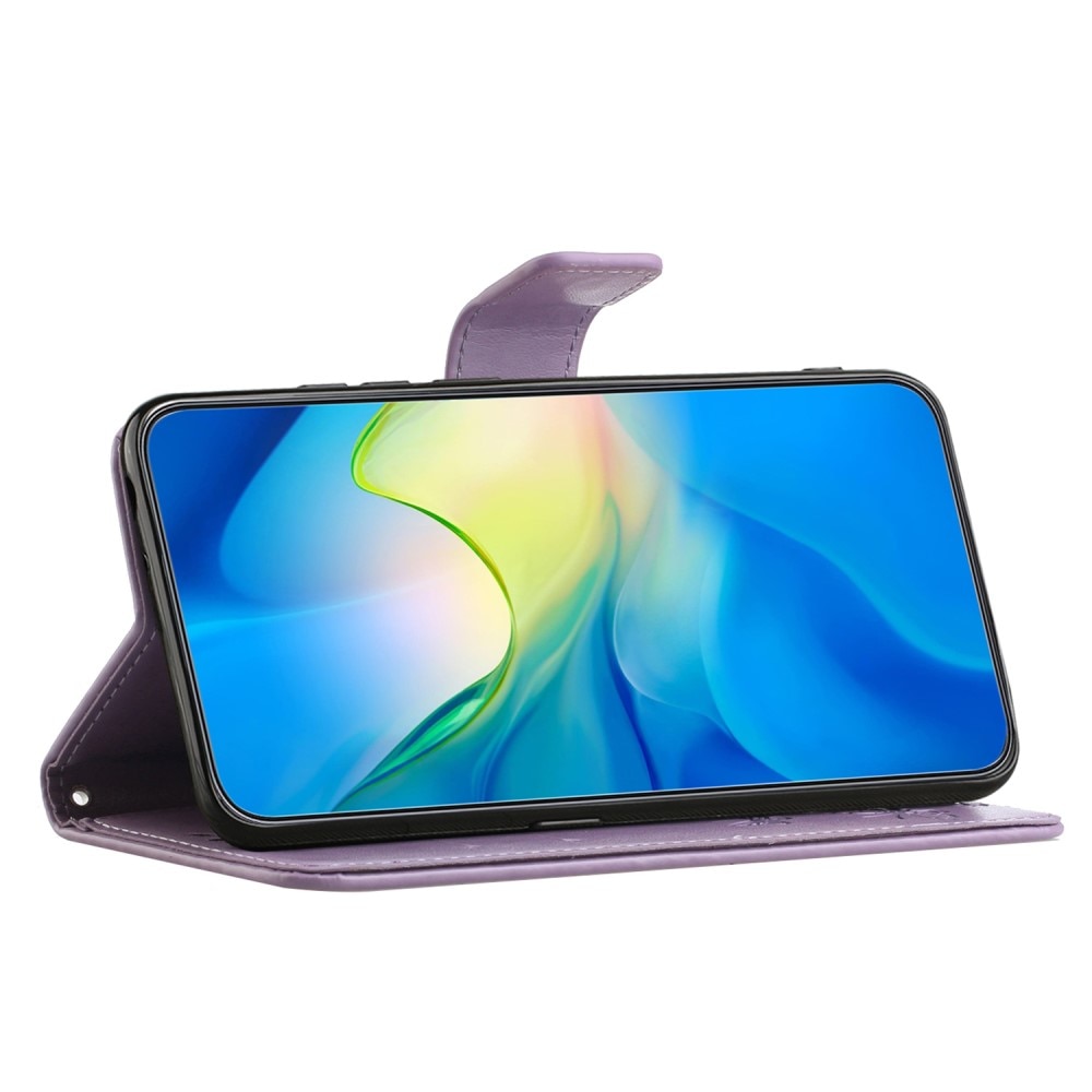 Läderfodral Fjärilar Samsung Galaxy S23 FE lila