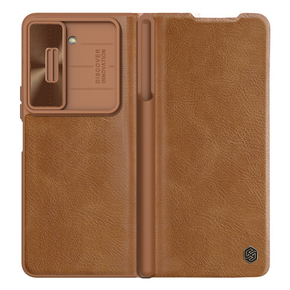 Qin Pro CamShield with Pen slot Galaxy Z Fold 5 Brown