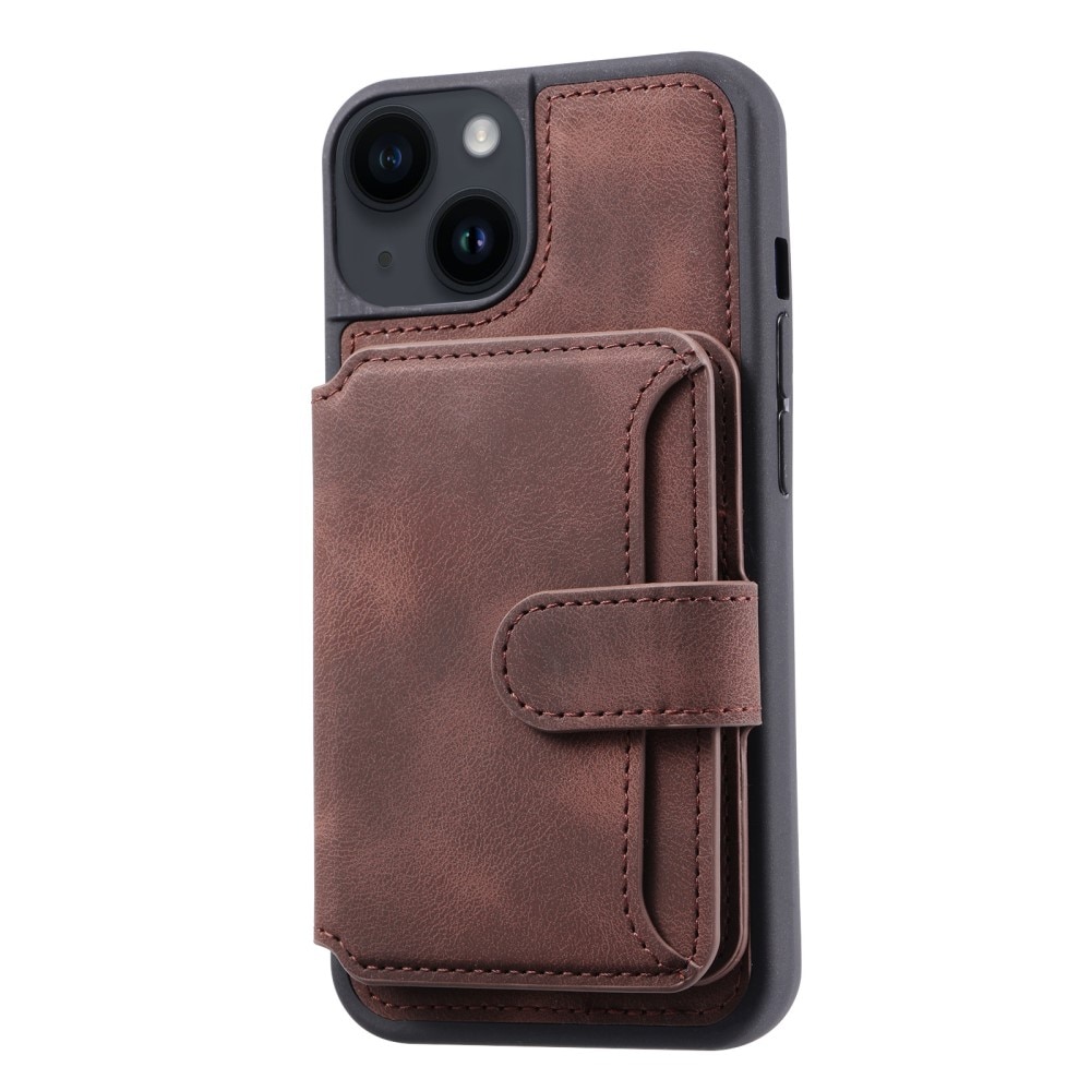 Skal Multi-slot RFID-skydd iPhone 15 Plus brun