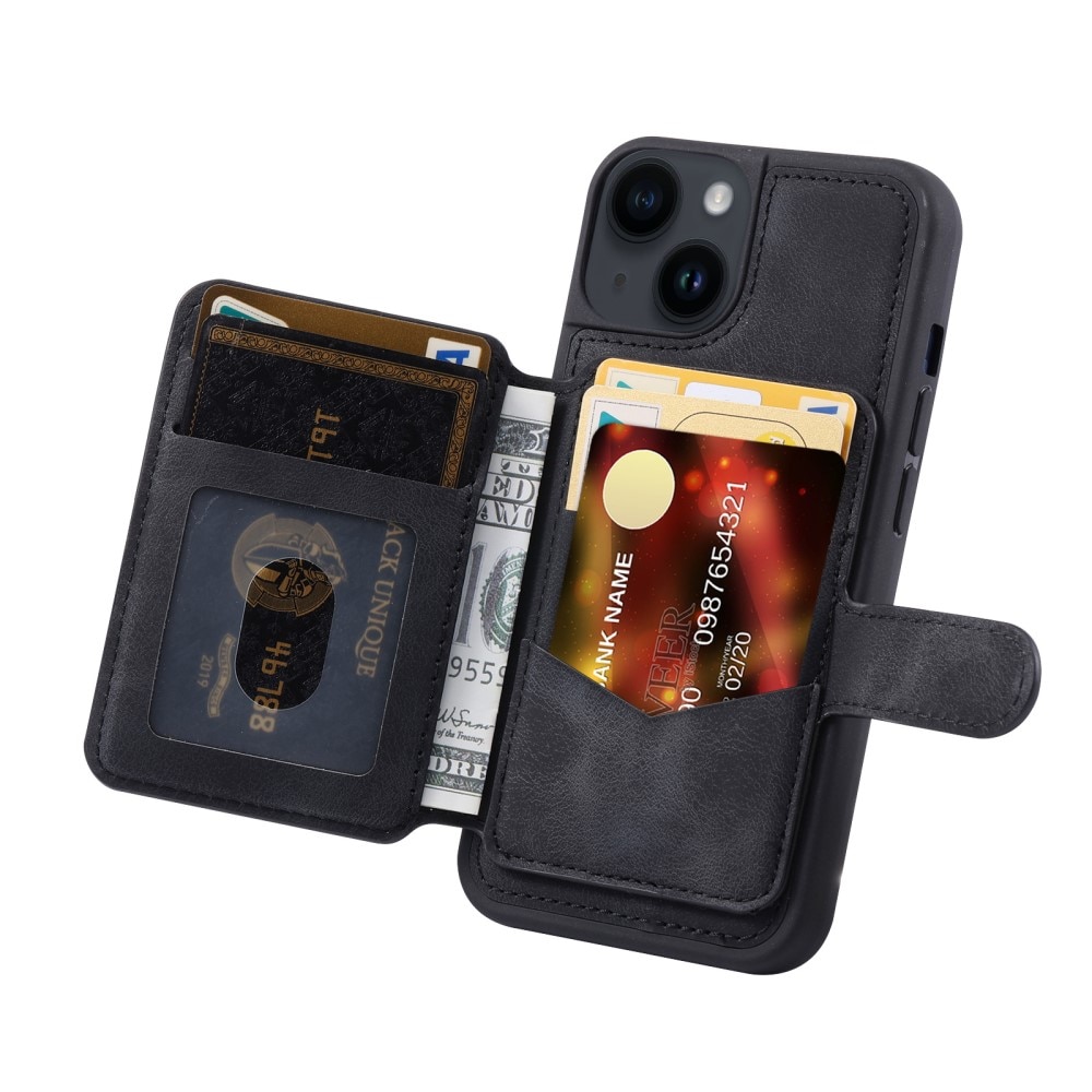 Skal Multi-slot RFID-skydd iPhone 15 Plus svart