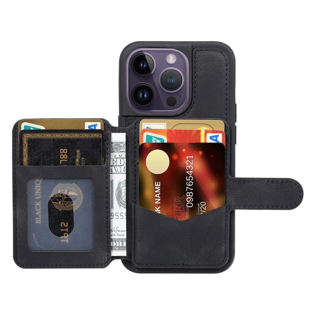 Skal Multi-slot RFID-skydd iPhone 15 Pro svart