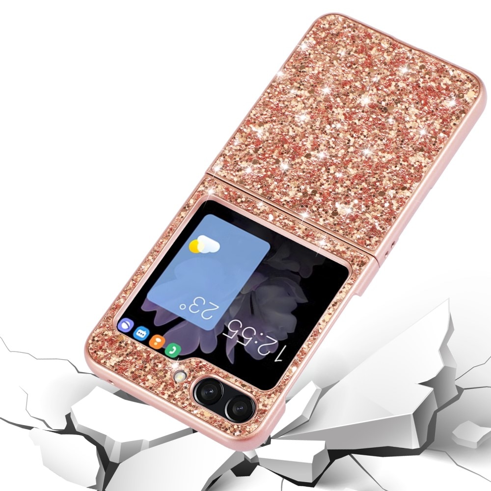 Glitterskal Samsung Galaxy Z Flip 5 roséguld